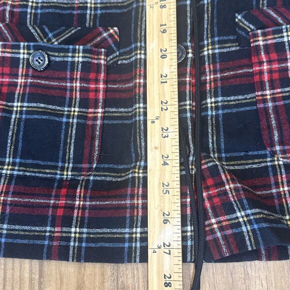 PENDLETON Jacket 100% Wool Tartan Plaid Red Black Button Women's Large -FLAW- - Picture 4 of 6
